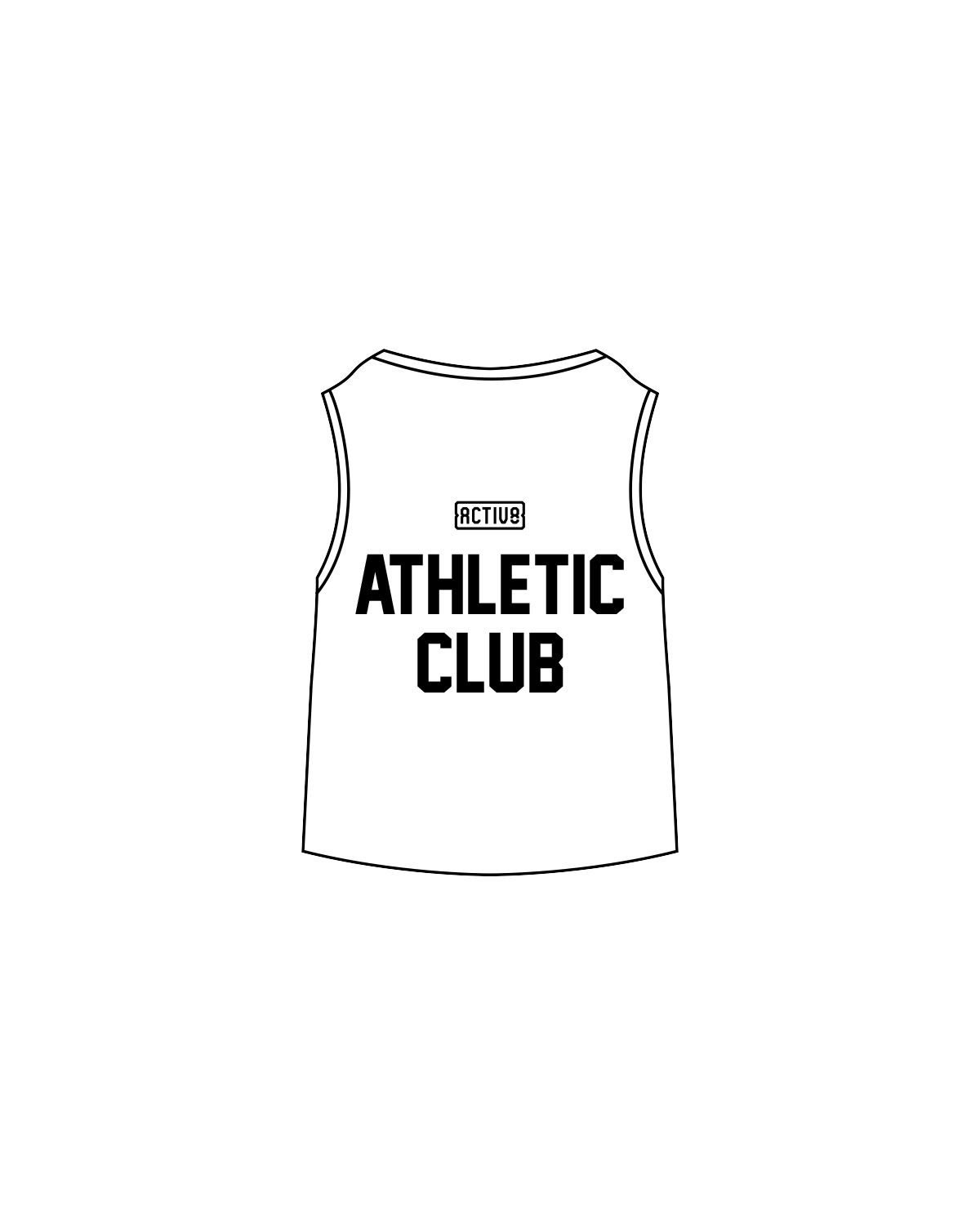 The Womens Classic Crop Tank - White - Activ8 - Center / Back - Black