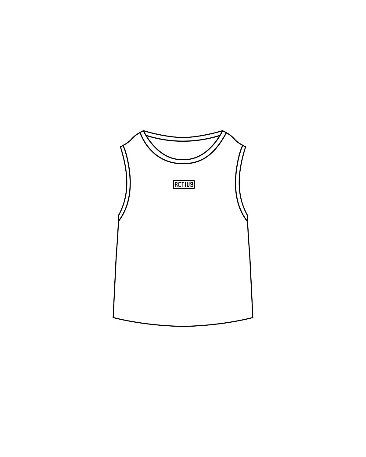 The Womens Classic Crop Tank - White - Activ8 - Center / Back - Black