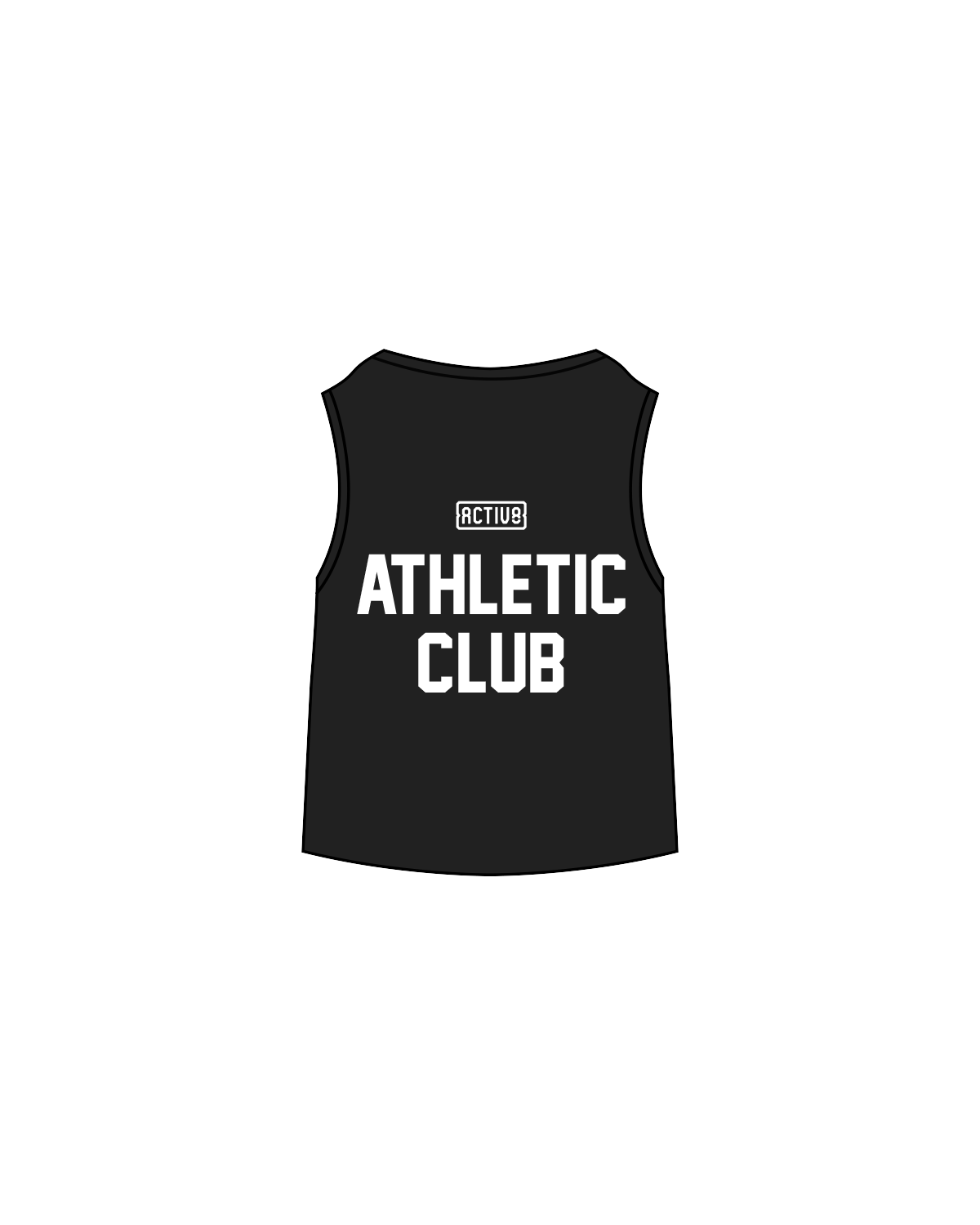 The Womens Classic Crop Tank - Black - Activ8 - Center / Back - White