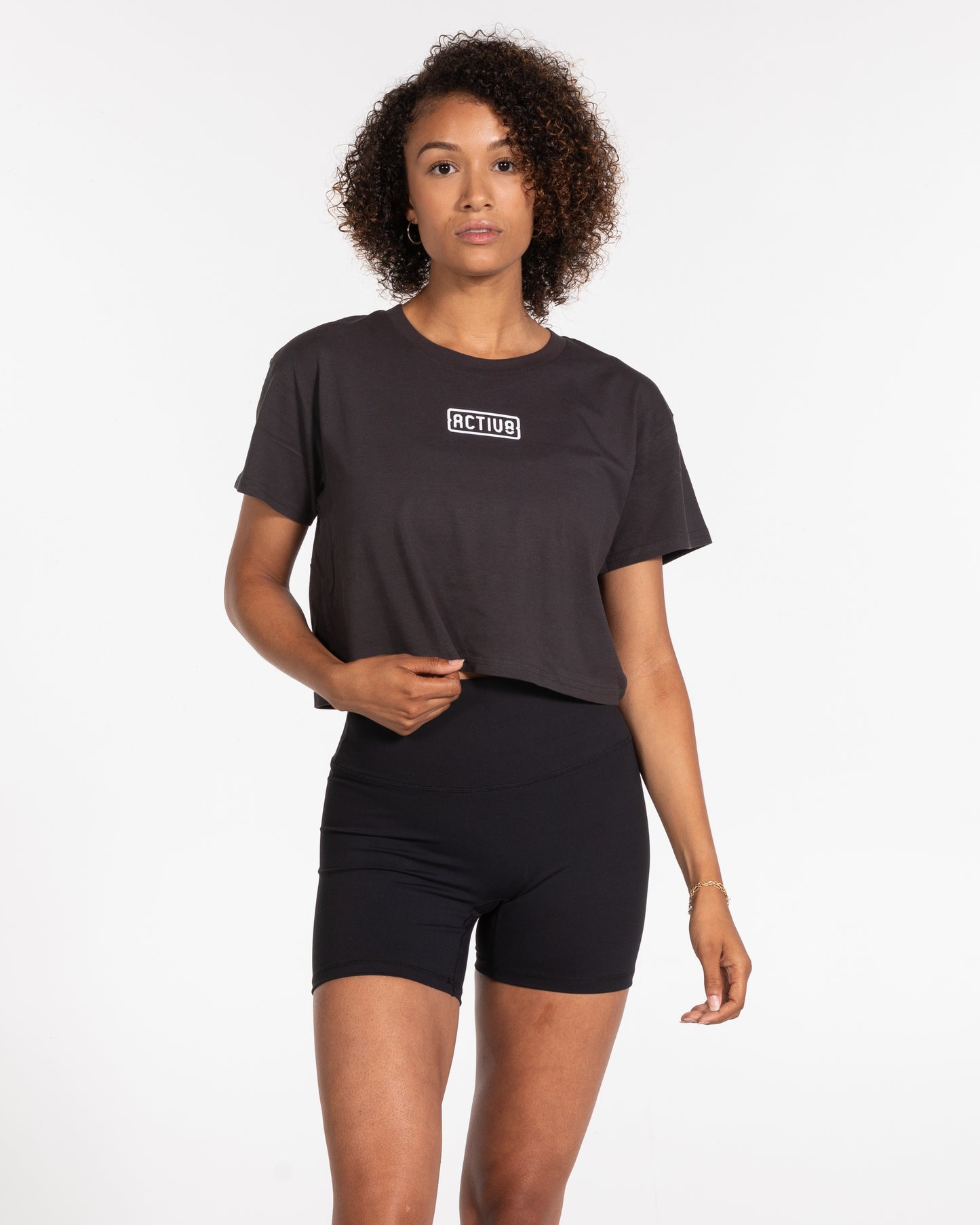 The Core Crop Tee - Charcoal